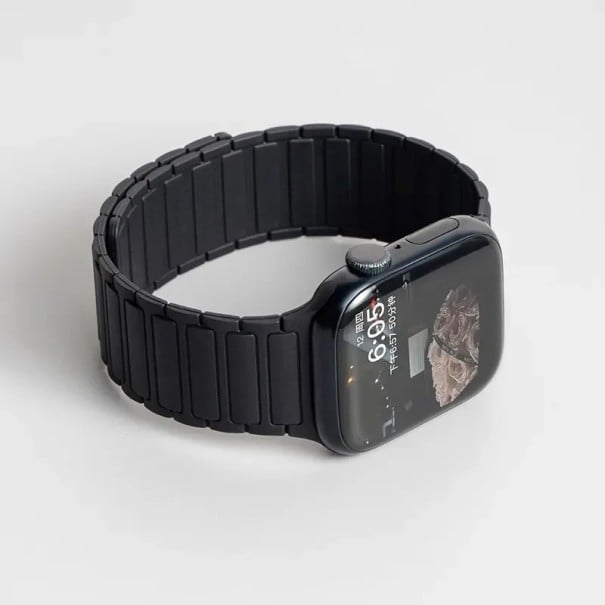 Silikonový řemínek S10 42 mm pro Apple Watch Magnetické zapínání Kompatibilní se 38 40 41 42 mm Series 1–10 SE SE 2 Pohodlný pásek černá