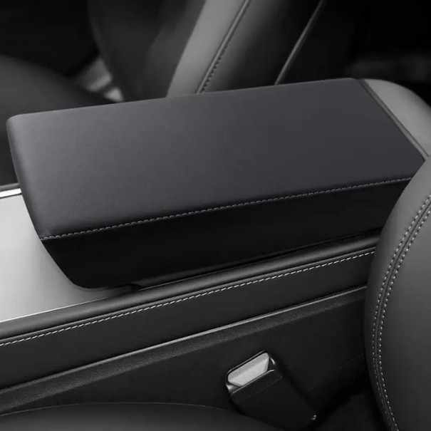 Armstödsöverdrag 33,5 x 20 x 6,5 cm Tesla Model 3 Highland 2024–2025 och Model Y Juniper 2025 Svart TPE ABS överdrag mittkonsol 1