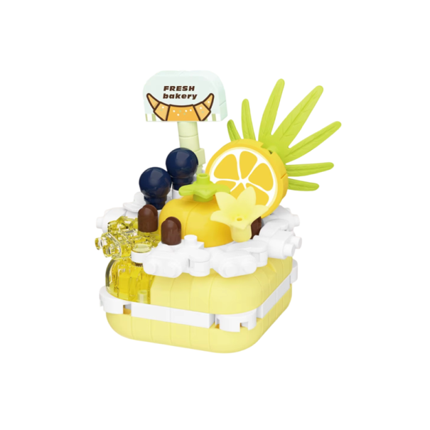 Fräsch citrondessert 5 x 4,1 x 5,2 cm 188 st Mini mikro byggsats tårta för barn 8+ och vuxna 1
