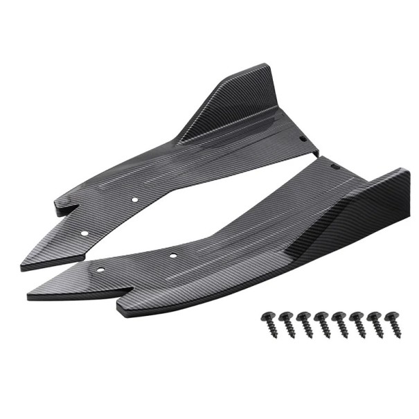 Universell skydd för bakre stötfångare 48×16,5 cm Kolfiber svart ABS Spoiler för bakre hörn Vingskydd Slitstarkt krockskydd 1