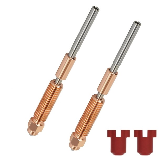 Sats med 2 st munstycken 0,8 mm för K1C och Ender 3 V3 Tri-metal hållbart högflödesmunstycke för snabb volymtryckning 1