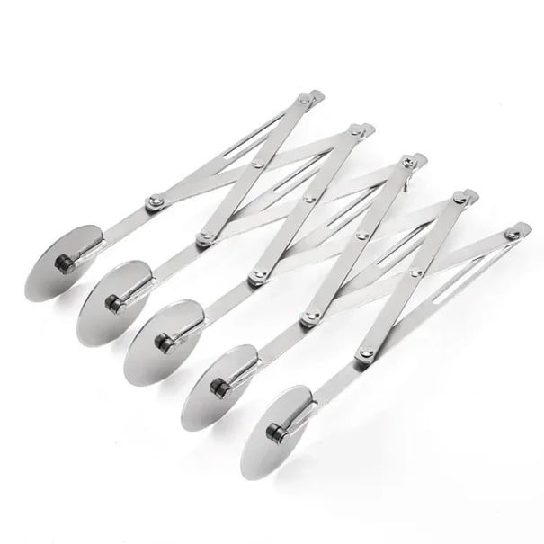 Kraftig justerbar degdelare 24,5 × 5,5 cm med 5 hjul Professionell degskärare för remsor och pizza Robust metallhjulverktyg 1