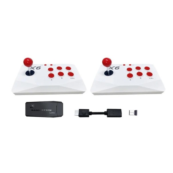 4K HDMI retro spelkonsol till TV 64 GB/128 GB 20 000/41 000 spel 2x arkadkontroll joystick USB strömförsörjning 1