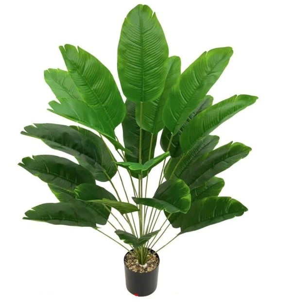 Konstgjord strelitzia 90 cm inredningsdekoration med 24 blad realistisk konstväxt för hemmet kontoret och receptionen 1