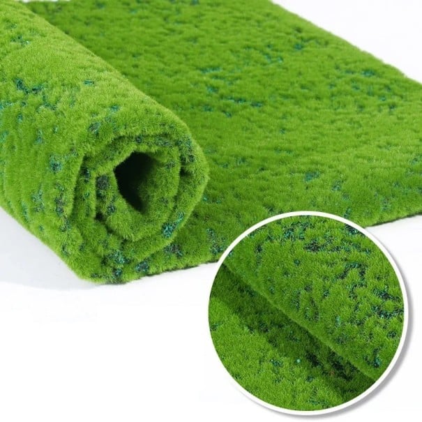 Moos dekorativer Teppich 50 x 50 cm künstlicher Bewuchs mit natürlichem Aussehen grüne Dekoration für modernes Interieur 1