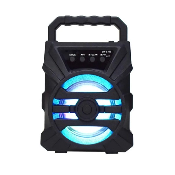 Bärbar Bluetooth-högtalare med LED-belysning 17,5 × 11,2 × 9,3 cm FM-radio USB TF-kort med handtag 1