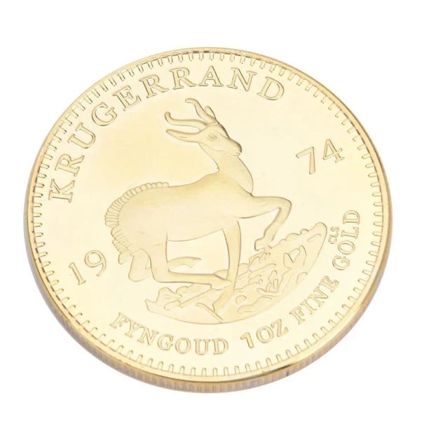 Samlarmynt 1974 Krugerrand replika 4 cm förgylld minnesmynt dekorativt samlarobjekt numismatiskt present 1