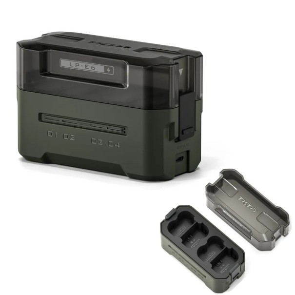 Bärbar laddstation för Lumix LP-E6-batterier USB snabbladdning LED-indikator Kompakt resepraktiskt kameratillbehör 1