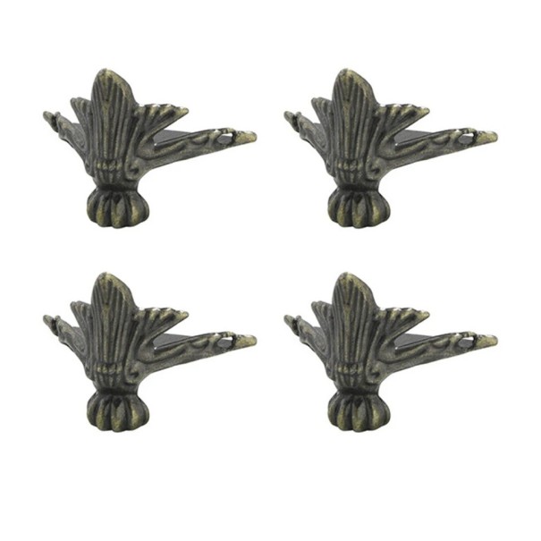Set med 4 stycken Metallfötter 4 x 3 x 3 cm Hörndekorativa ben för möbler, lådor, smyckeskrin, skydd av underdelen 1
