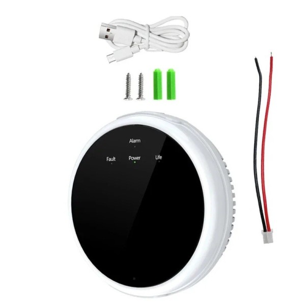 Gasläckagedetektor 86 x 86 x 24,5 mm Wi-Fi 2,4 GHz meddelande till appen Naturgas och LPG Ljud- och ljusalarm för hemmet 1