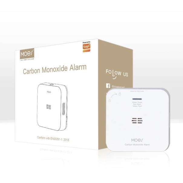 Smart kolmonoxiddetektor CO ZigBee Tuya 85 × 85 × 27,5 mm Trådlös varningssignal för farlig kolmonoxid 1