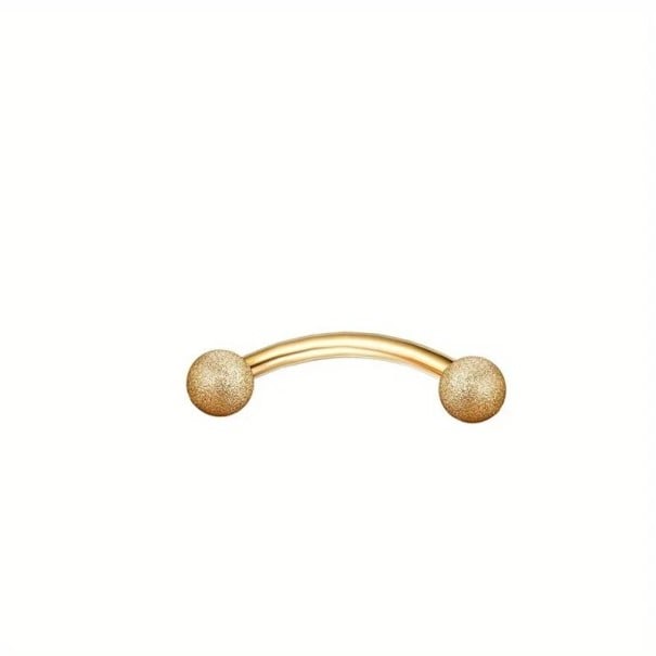Zlatý zahnutý piercing z nerezové oceli 8 x 1,2 mm Se zlatými třpytivými kuličkami Elegantní banánkový šperk 1