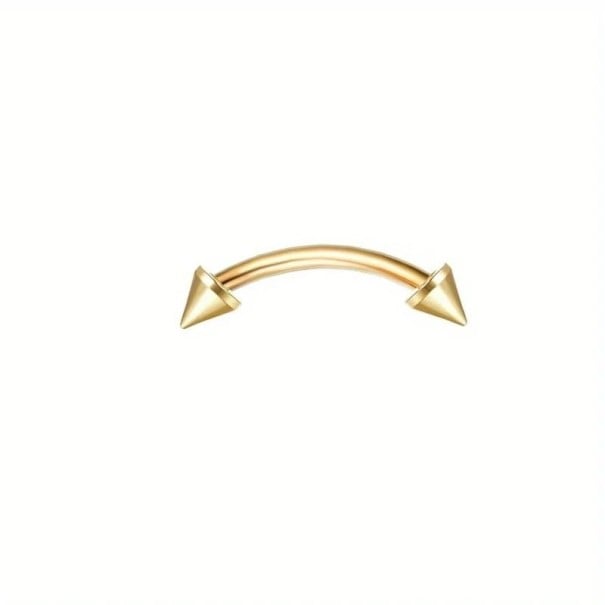 Zlatý zahnutý piercing z nerezové oceli 8 x 1,2 mm S kuželovými hroty Klasický banánkový šperk 1