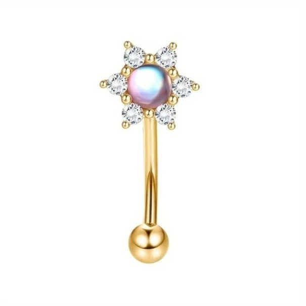 Zlatý piercing z nerezové oceli 8 x 1,2 mm Perla ve hvězdě Jemný dekorativní šperk do nosu ucha chrupavky 1