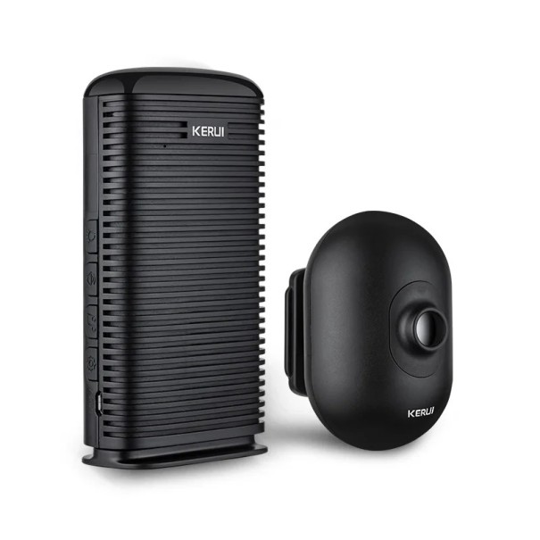 Trådlöst alarmsystem för garage och uppfart 433 mhz mottagare + pir sensor 9 x 6 cm vattentålig 300 m 1