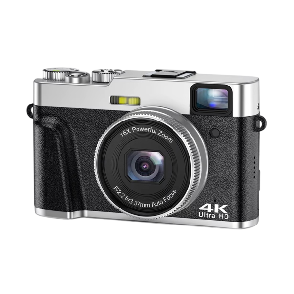 Vloggkamera 4K 48 MP 2,8" LCD automatisk fokus 16x digital zoom bildstabilisering blixt stativ 1/4 1