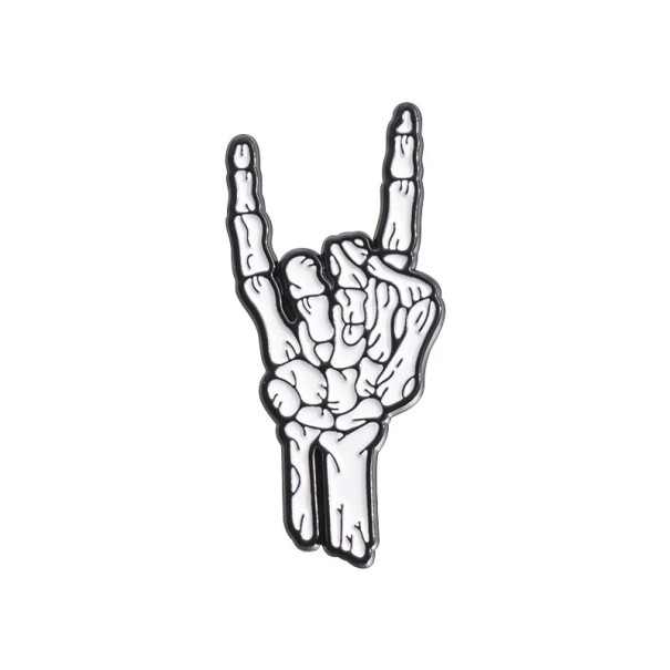 Modetrend brosch hand 1,5 x 3,3 cm Rock punk tillbehör av zinklegering Metallisk nål brosch för jacka ryggsäck kläder 1