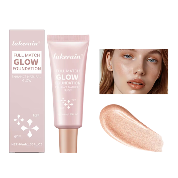 Rozjasňující hydratační make-up 40 ml Lehký voděodolný tekutý make-up pro sjednocení tónu pleti se zářivým přirozeným efektem 2