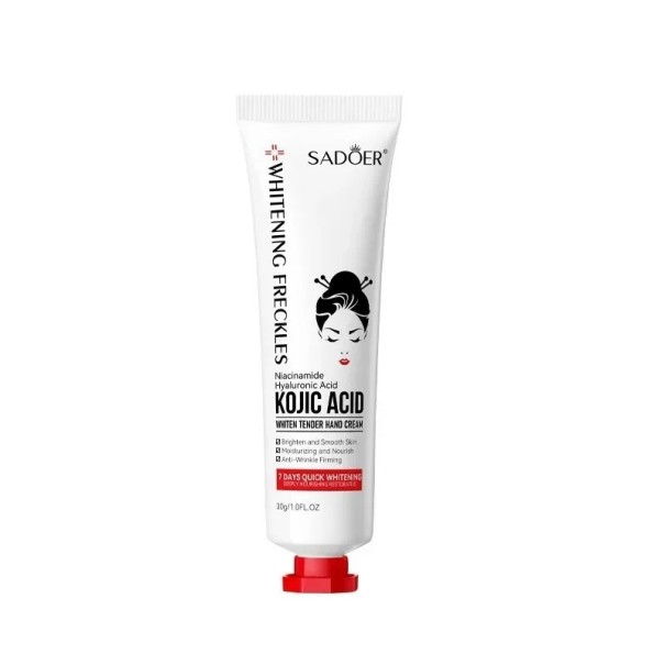 Crème pour les mains 30 g avec acide kojique et collagène Crème hydratante éclaircissante contre les rides Soin coréen pour la peau des mains 1