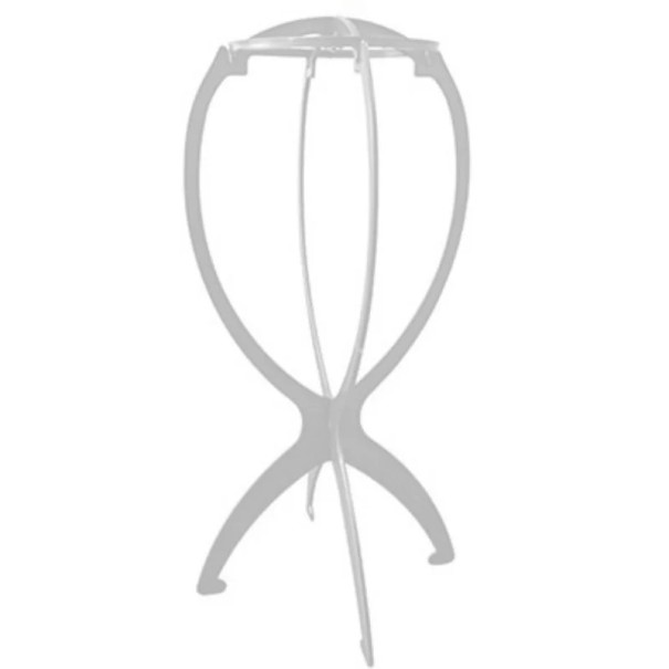 Fällbar bärbar perukställning 33,5 x 17,3 x 17,3 cm Justerbar, plast, hållbar för hemmabruk och salong vit