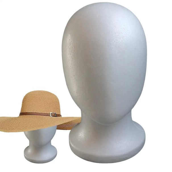Ställ för peruker, mössor, hattar 27 x 15,2 cm Styrofoamhuvud, huvudomkrets 56 cm 1