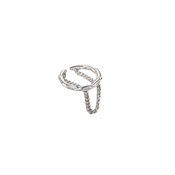 Pendientes con cadena para cartílago estilo punk moderno hip-hop joyería de moda para mujeres en fiestas Navidad bodas cumpleaños clips plateado