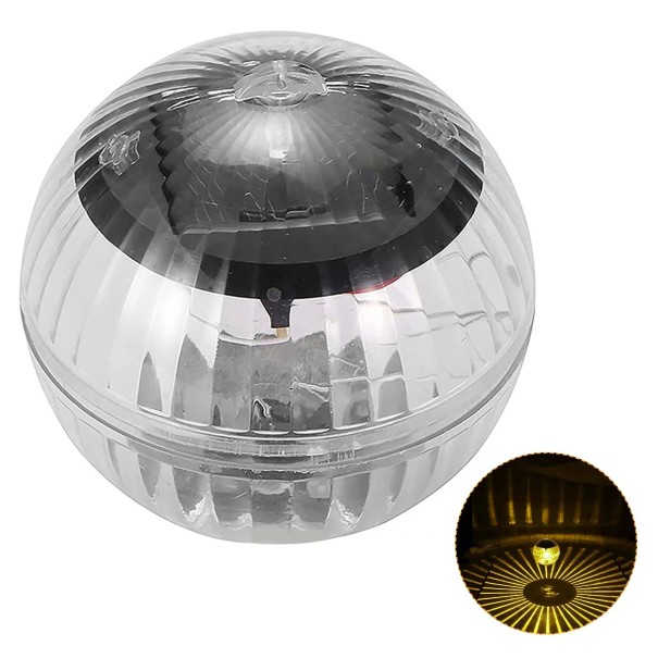 Solärt flytande LED-ljus 10 cm IP44 Vattentålig ljuskula för pooler, dammar, fontäner Trädgårdsdekoration Varmt gult ljus 1
