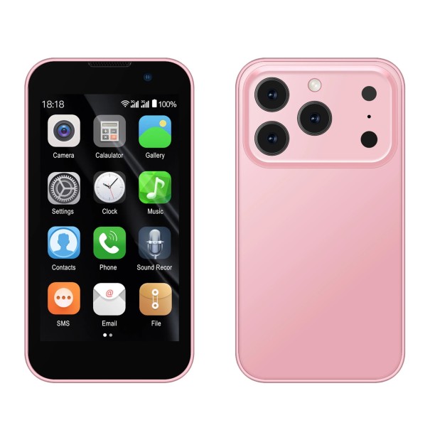 Mini smartphone SERVO 17SE MINI 3G, Android 9, 90x47x12,2 mm, ansiktsupplåsning, kompakt mobil för daglig användning rosa