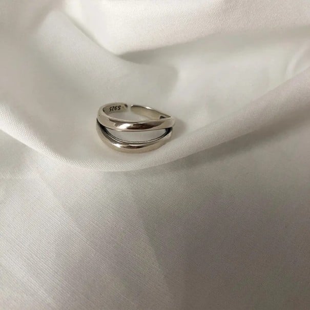 Stříbrný unisex prstýnek nastavitelný velikost jemný design univerzální pro muže i ženy elegantní šperk pro každou příležitost 1