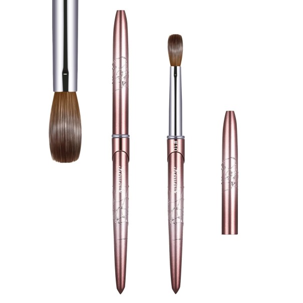 Akrylrund pensel för naglar 7,4 mm 17 cm Hår längd 19,8 mm Professionell pensel med lock för akrylmodellering och nail art 1