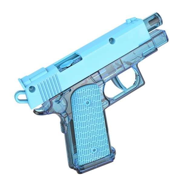 Vodní pistole pro děti M1911 styl 10 x 13 x 3 cm Plastová stříkací pistole Malá letní hračka na bazén pláž zahradu Vodní hra modrá