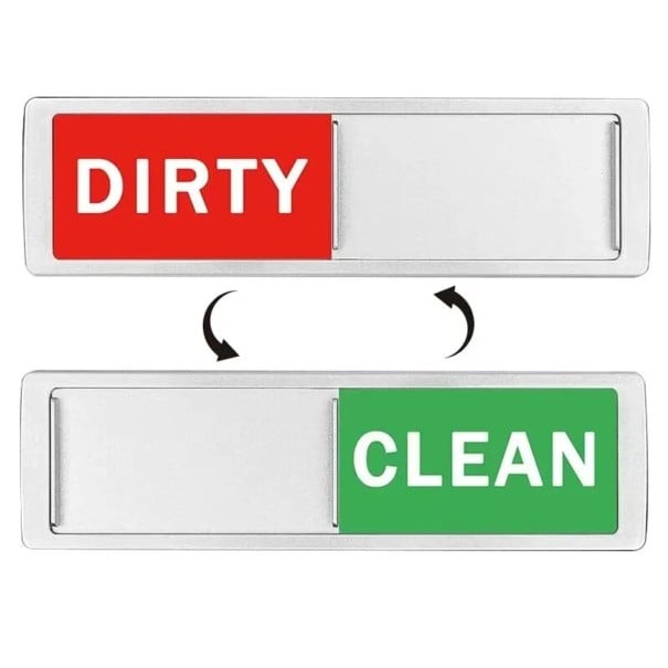 Magnet för diskmaskin 17,7 x 3,5 cm Lätt omkopplad "CLEAN" och "DIRTY" indikator för diskmaskin med läsbar text och enkel användning vit