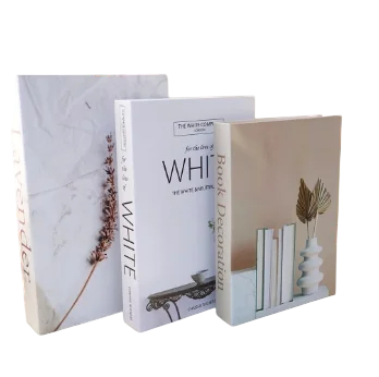 Dekorativa falska böcker 3 st Oöppningsbara vita neutrala böcker White Decor minimalistisk inredning 1