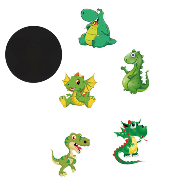 Dziecięce naklejki z dinozaurami na toaletę do nauki korzystania z nocnika zmieniające kolor PVC 7 cm 5 sztuk dla zabawnego treningu 1