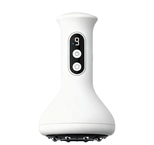 Mini masážny prístroj s 6 rýchlostnými režimami, USB nabíjanie, tichý chod, kompaktný prenosný masážnik pre celé telo biela