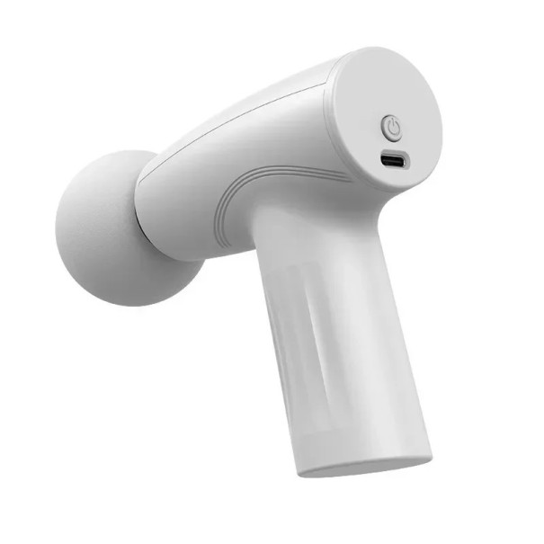Kompakt massagpistol med 6 lägen, hög hastighetsmotor, USB-laddning, lätt design, effektiv muskelavslappning vit