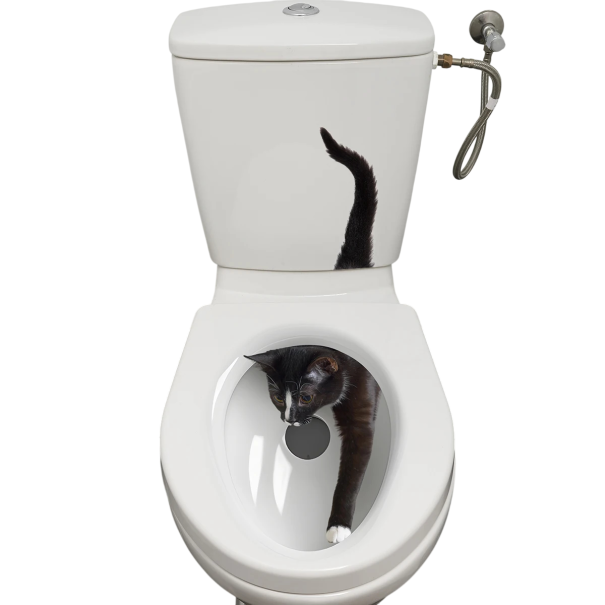 Pegatina para inodoro con motivo de gato PVC tamaño universal para decoración de baño diseño moderno fácil aplicación 1