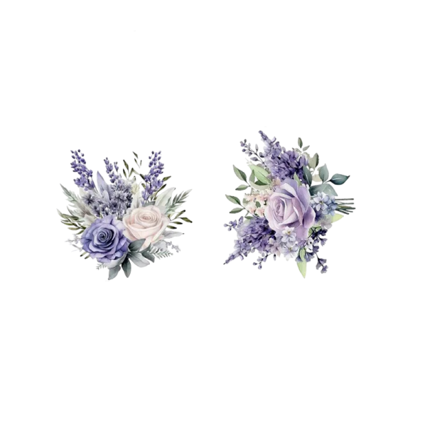Autocolante florale mov pentru baie 30x30 cm PVC decorative rezistente la apă 2 bucăți design floral pentru WC și baie 1