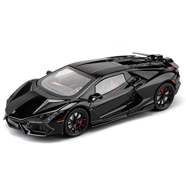 Lamborghini bilmodel 1:24 Metallegeme Åbning af døre Lyd- og lyseffekter Samler metalmodel af sportsvogn sort
