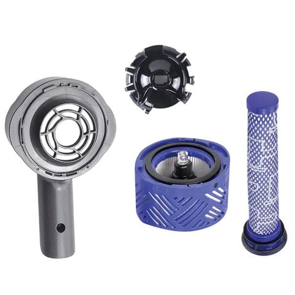 4-delars uppsättning av reservdelar för Dyson V6 DC58 DC59 DC61 DC72 DC74 Bakre motorlock HEPA-filter Förmotorfilter Deflektor 1