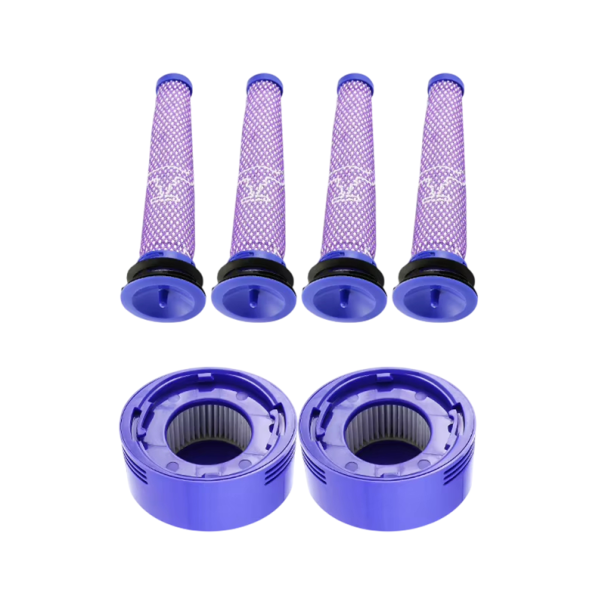 Förpackning med 4 st Förmotorfilter och 2 st Postmotor HEPA-filter för Dyson V7 V8 Animal Absolute Carbon Fiber 1
