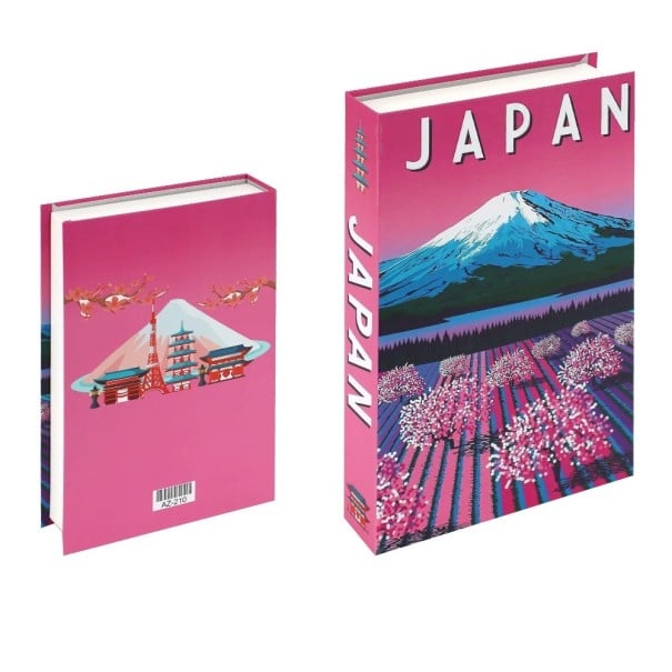 Faux livre Boîte décorative Japon Maquette de livre non ouvrable Rose décoration stylée pour le salon bureau 1