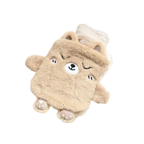 Maxi värmande plysch termofor Kawaii björn 750 ml 25,5 x 17,5 cm Designad värmare för mage, händer och fötter, explosionssäker 1