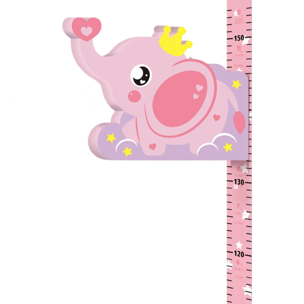 Detský meter na zeď 65 - 185 cm 3D magnetický výškomer so slonom roztomilá nástenná dekorácia do detskej izby 1