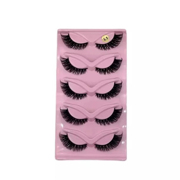 5 par cat eye-lösögonfransar 0,10 mm 9–22 mm Volymfransar med Cat Eye-effekt Tjocka långa sexiga fransar för en uttrycksfull blick 1