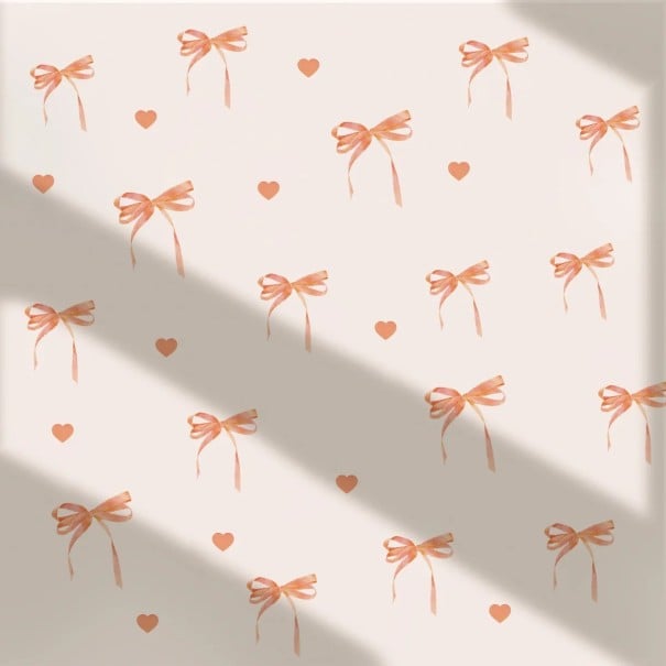 Fali matrica 20 x 30 cm PVC Narancs masnik és szív Aranyos dekoráció a szobába Gyerek matricák Színes dizájn 1
