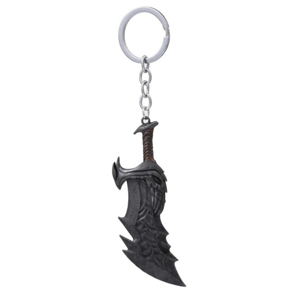 Porte-clés tendance God of War 4 Kratos Axe Demon 3 x 8,5 cm Porte-clés en métal Décoration pour sac à dos noir