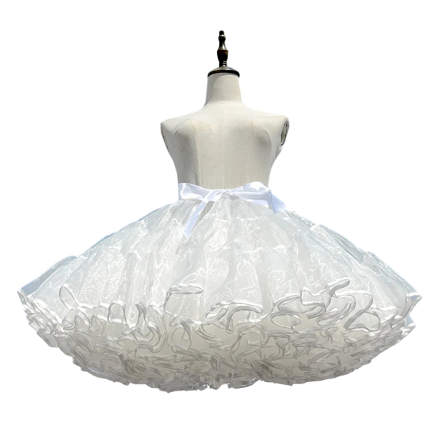 Krátka volánová spodnička dĺžka 33 cm 28 m organzy Extra nadýchaný organzový petticoat pod šaty, kostýmy a tanečné retro outfity 1