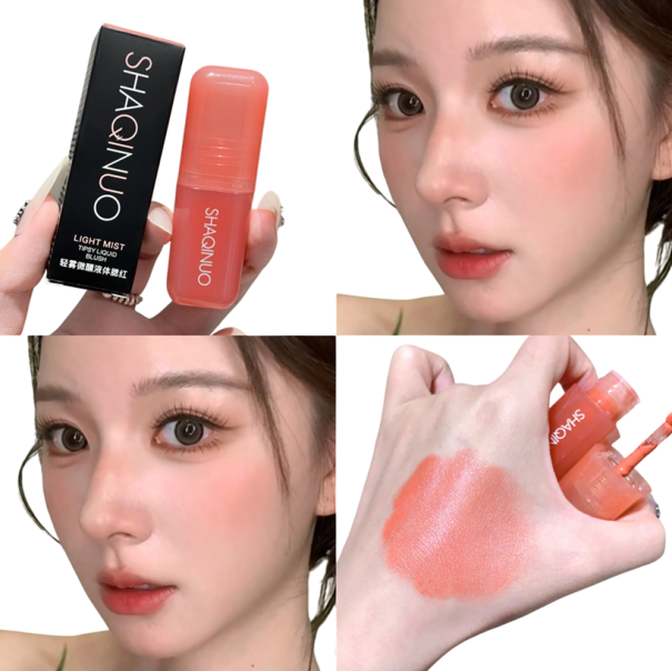 Blush liquide léger 3,5 g 2,6 x 7,7 cm Blush hydratant illuminant en tube avec applicateur en éponge Effet naturel 2