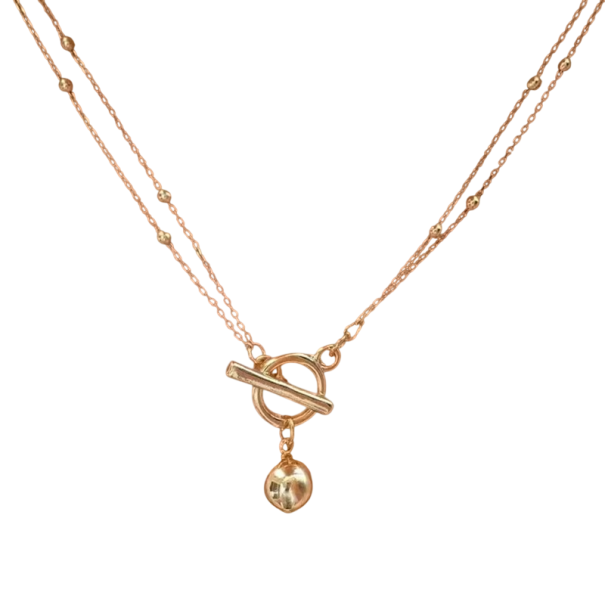 Tidlös gyllene halsband Zinklegering Vintage hänge Enkel bohemisk smycke Elegantisk accessoar för kvinnor Present 1